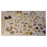 Box jewelry w/extra bag of oddball pieces