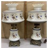 Pair of hurricane lamps