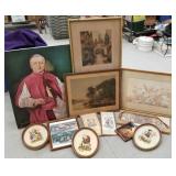 Collection of artwork. Oil on canvas Pope signed