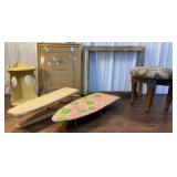 retro ironing boards, Swivel top stool, corner