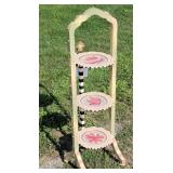 3 tier Mackenzie Childs tea cake stand 36in tall