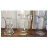 3 nice glass pitchers