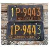 1957 NYS license plates