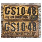 51-52 NYS license plates