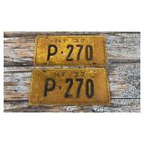 1937 NYS license plates