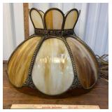 Caramel colored slag glass hanging light