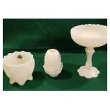 3 pcs of Fenton - candy dishes & candle holder