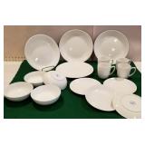 Service for 4 white Gibson china