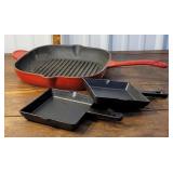 3 cast iron pans