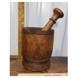 1800s hand turned mortar and pestle