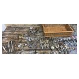 Basket of mixed flatware