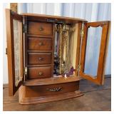 5 drawer jewelry box with contents