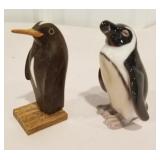 Wooden and glass penguins