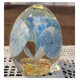 Paperweight with blue lilies