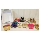 Assorted shoes and sandals size 7 to 8 in white