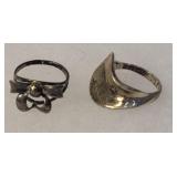 2 sterling silver rings