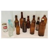Brown bottles, Clorox bottles, milk bottle, etc