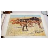4 Frederic Remington prints - 24x18 - no frames