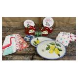 Tommy Bahama camper plates, tropical towels,