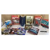 Box of collector car books & racing magazines