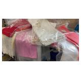 HUGE table full of blankets, tablecloths etc