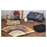 Tub purses, ladies fan, small frames, etc