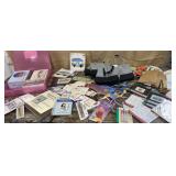 Box of crafts - embroidery, appliqués etc..