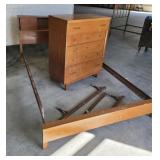 Full size bed, highboy dresser - needs refinishing