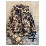 Columbia camo jacket, bibs & cap size mens L