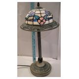 Slag glass table lamp