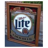 Vintage Large Miller Lite Beer Mirror Sign 34