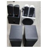 Pair of mission speakers, Logitech speakers,