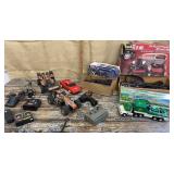 Remote controlled cars, BP toy racer & carrier,