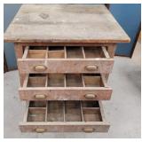 Early 3 drawer type cabinet 30"28"37