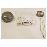 Jewelry lot, necklace 925, 2 jewelry cases,