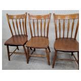 3 early pack seat arrow back chairs