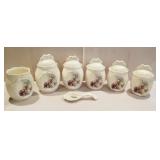 5 pc. Canister set, spoon rest, utensil holder ,