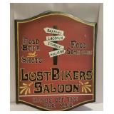 Wooden lost Bikers  Salon sign