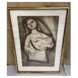 Irving Amen signed & numbered etching Mother