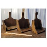 3 wooden candle boxes/scoops