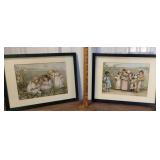 2 old prints - Victorian children
