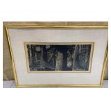 Artist signed block print Evening Walk