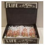 Hand painted drinking glasses in box