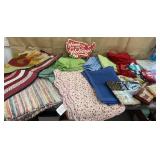 Big box of cloth napkins, placemats, runners