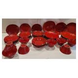 Beautiful set of Crate and barrel red dinnerware
