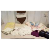 Linens, runners, napkins, hot booties, knitted