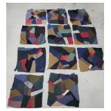 12 Large OLD quilt parts