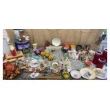 Huge collection of candleholders, glassware,