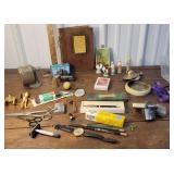 Box of little junQue - pencil sharpeners, locks,