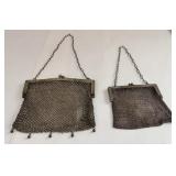 2 German silver mesh purses - the larger one